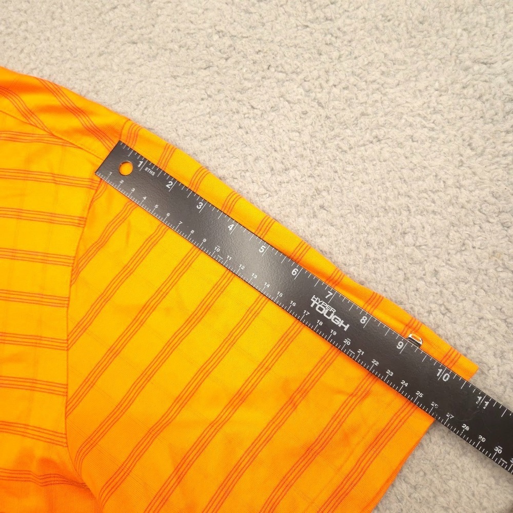 Nike Tiger Woods Collection Polo Mens XL Orange Stripe Dri-FIT Golf Shirt - Picture 11 of 13